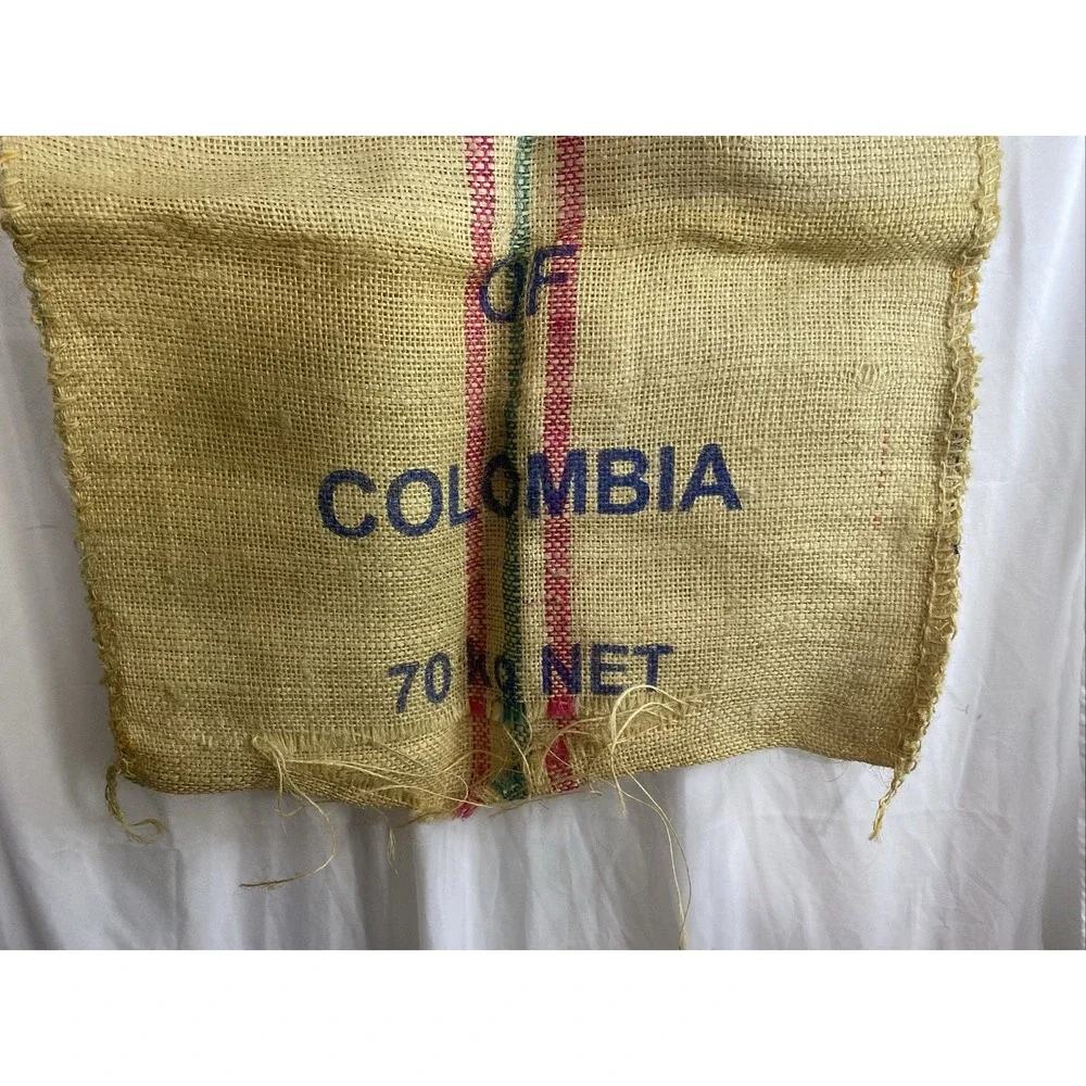 Vintage Product of Columbia Coffee 3 Color Burlap Decorative 70 Kilos Bags‎